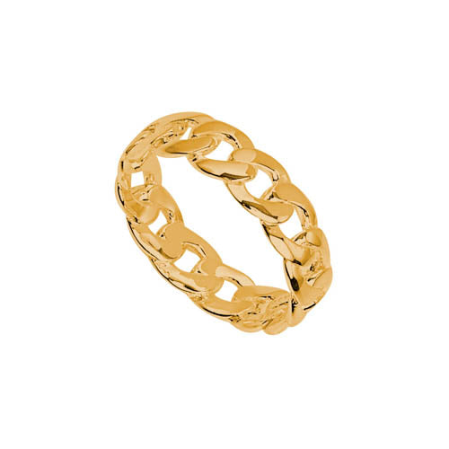 SS Gold Plated Chain Ring Medium