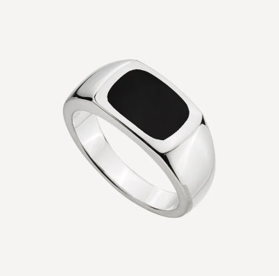 Najo Men Expedition Silver Black Onyx Ring Size 11