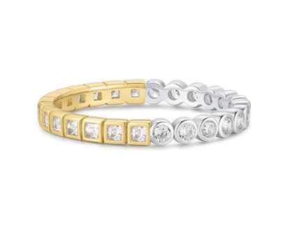 Ania Haie Two-Tone Melodic Poet Square and Circle Bezel Ring Size 56