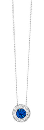SS Blue/White CZ Pendant