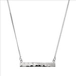 Sterling Silver Beaten Bar & Chain