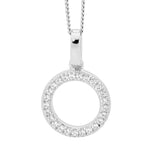 SS CZ Drop Circle Pendant