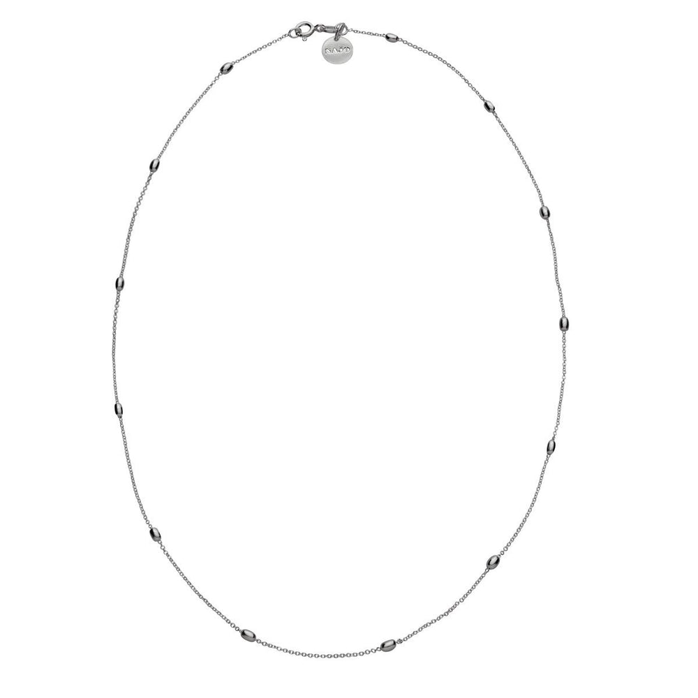 Sterling Silver Oval Beads Necklace