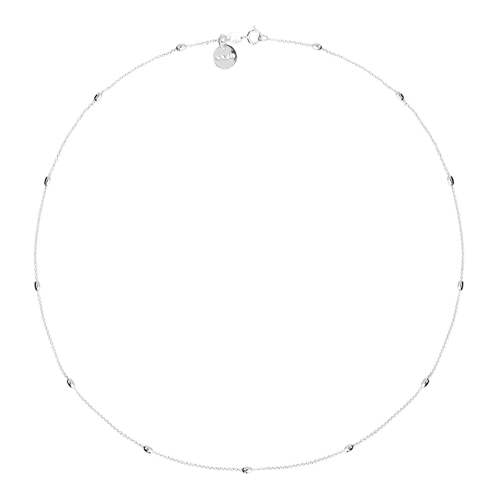 Sterling Silver Oval Beads Necklace