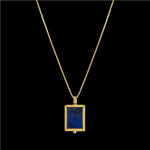 Sterling Silver Yellow Gold Plate Lapis Lazuli Pendant