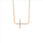SS RG Plated Cross Pendant & Chain