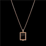 Sterling Silver Rose Gold Plated Onyx Pendant
