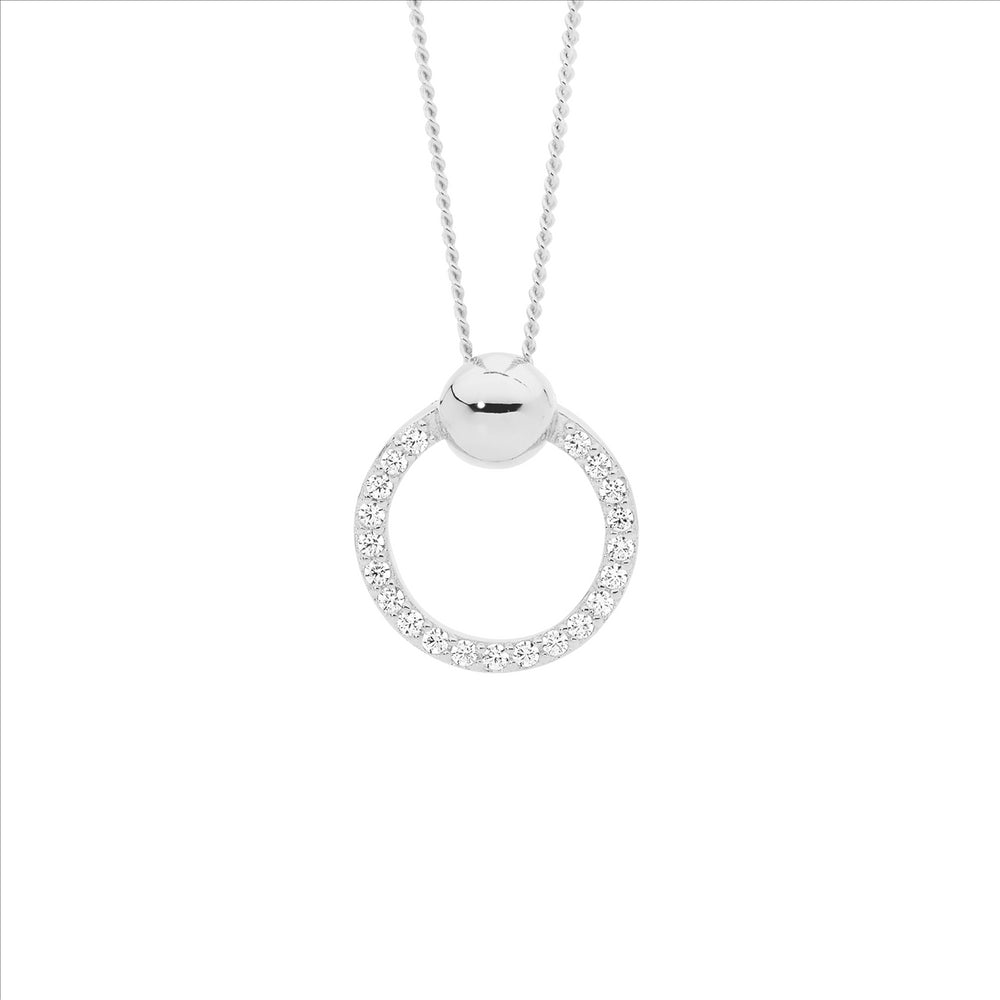 SS CZ Circle Pendant