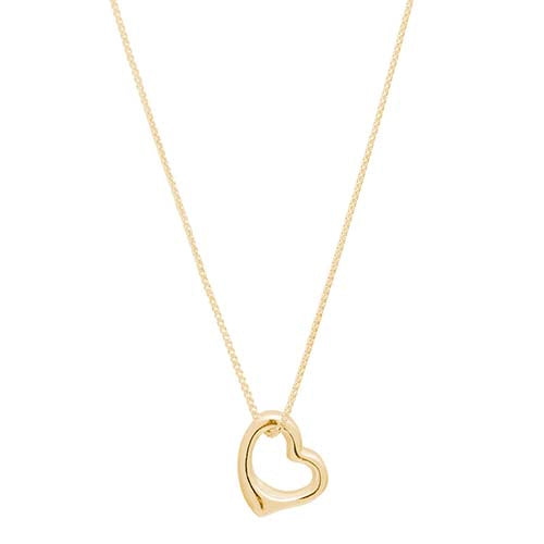 SS Yellow Gold Plated Heart Pendant & Chain