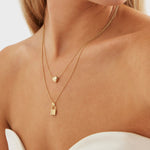 Najo Gold Love Lock Pendant Necklace