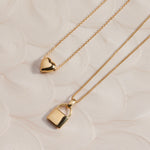 Najo Gold Love Lock Pendant Necklace