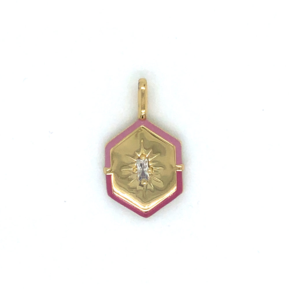 Ania Haie Gold Pop Charms Enamel Hexagon Charm Pendant