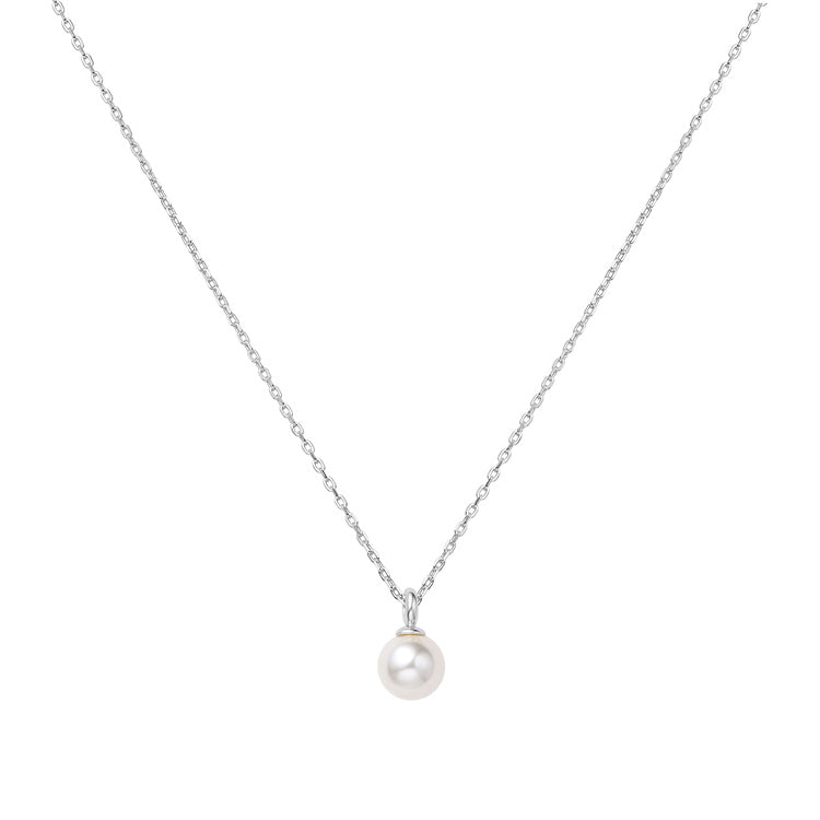 Ania Haie Silver Miss Dainty Pearl 45cm + 5cm Ext Pendant Necklace