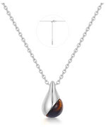 Ania Haie Silver Lady Cozy Tiger Eye Droplet 58cm Pendant Necklace