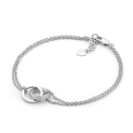 SS double chain bracelet w/ linked circles
