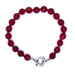 Carnelian Faceted Bracelet 21cm SS