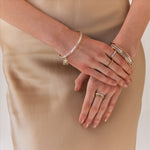 Najo Two Tone Tribute Yell White Topaz Bangle