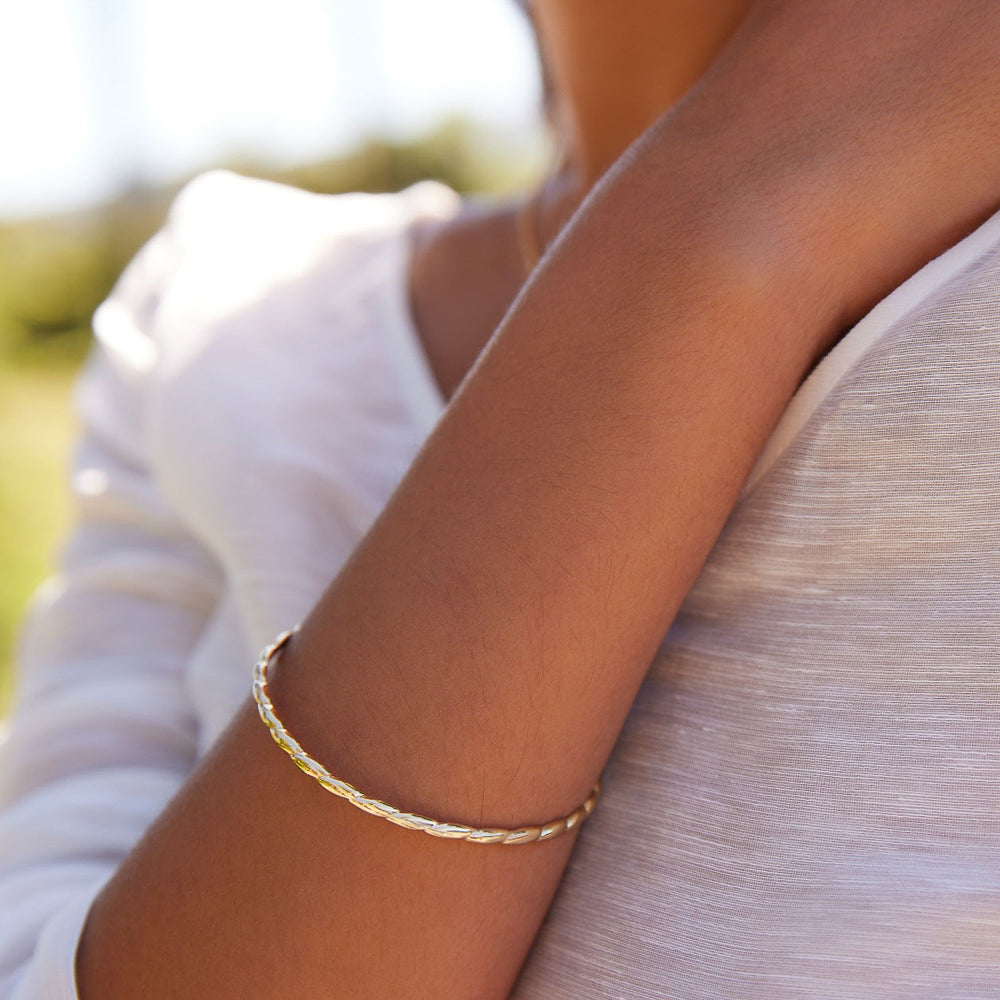 SS Gold Plated Twist Bangle