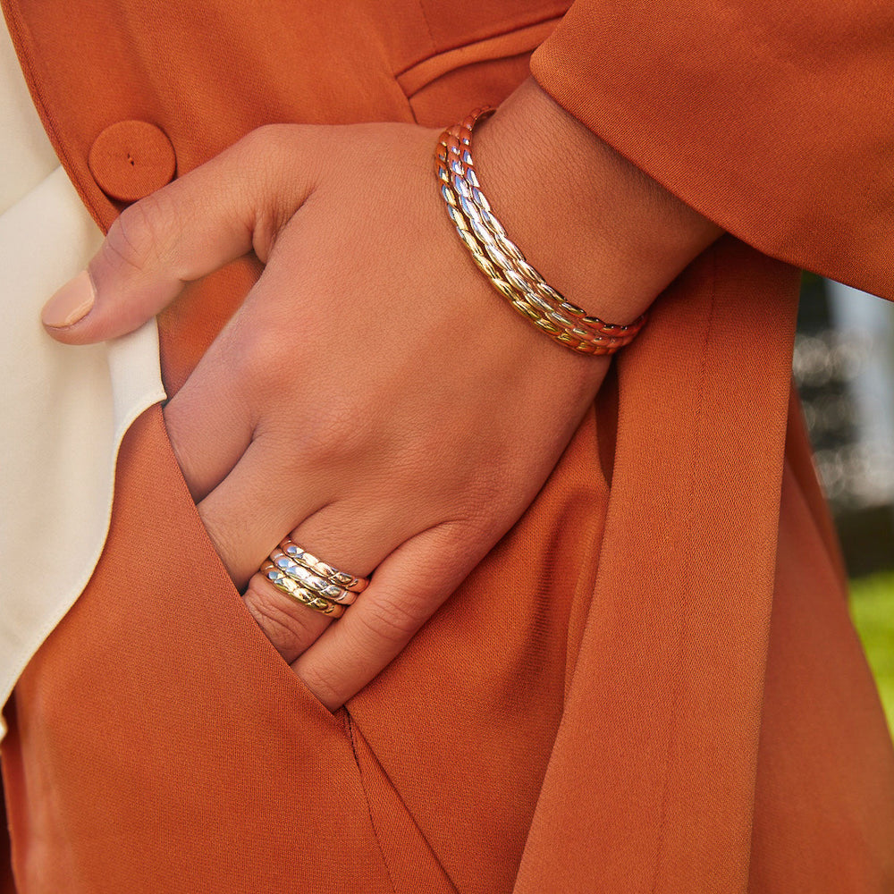 SS Gold Plated Twist Bangle