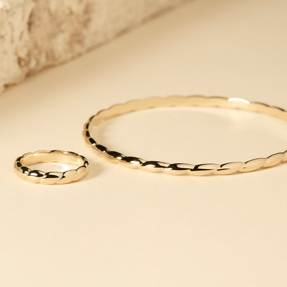 SS Gold Plated Twist Bangle