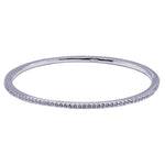 Sterling Silver Cubic Zirconia Oval Bangle 2mm Wide 64mm I.D.