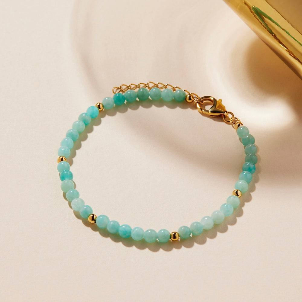 Amazonite Bracelet W/YG Beads