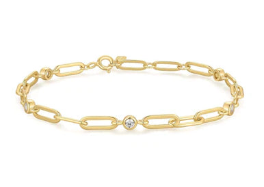 Ania Haie Gold Reimaginer Bezel Station Paperclip Chain Bracelet