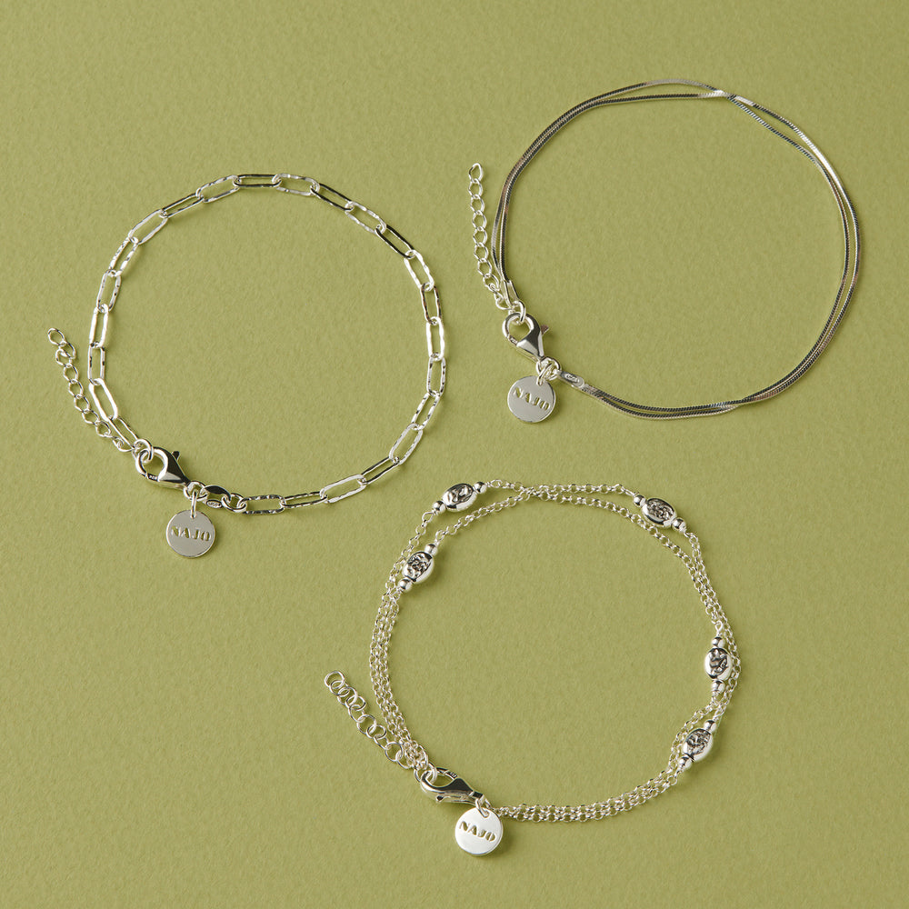 Najo Silver Rivière 18.5cm + 3cm Ext Bracelet