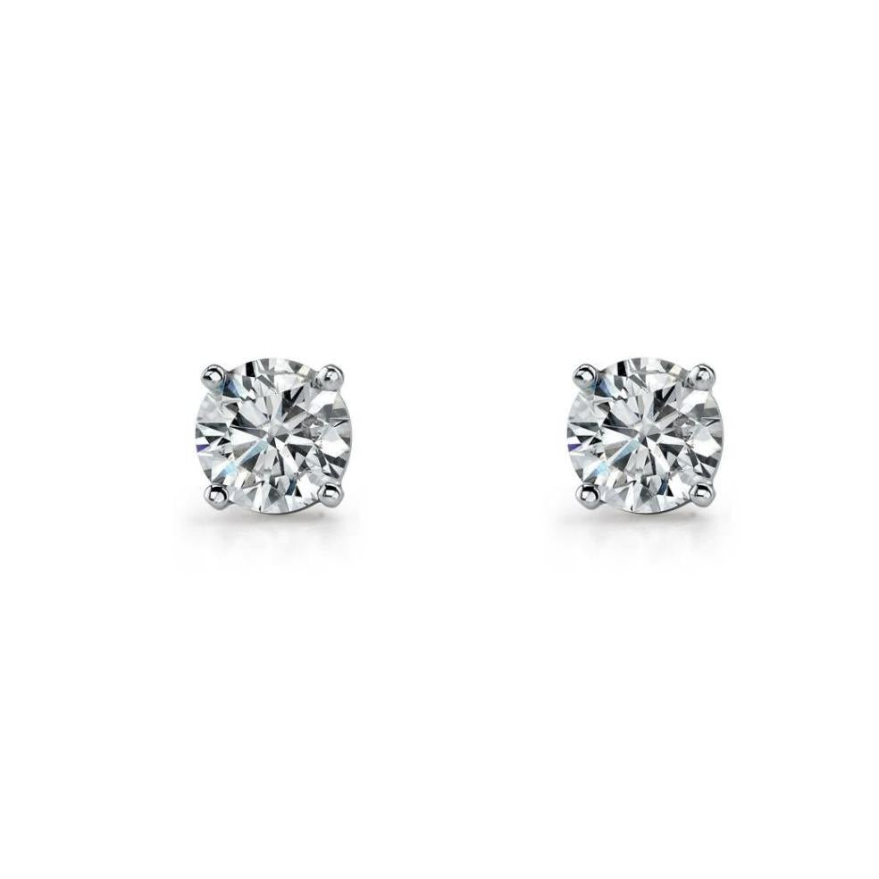 Ellani SS Cubic Zirconia 9mm Stud Earrings
