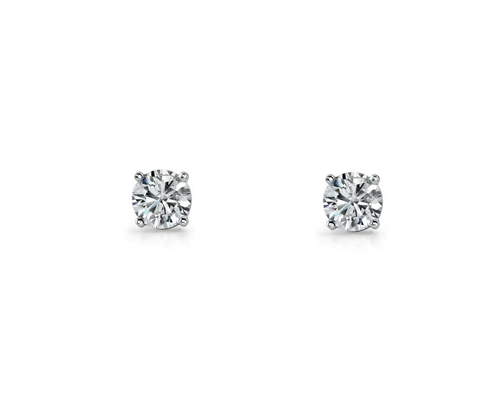 Ellani SS Cubic Zirconia 5mm Stud Earrings