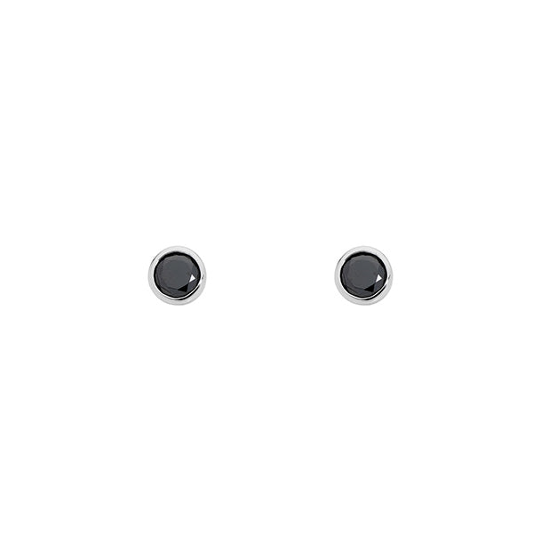 SS 5mm Black CZ Bezel Studs