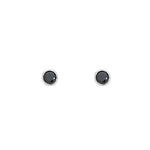SS 5mm Black CZ Bezel Studs