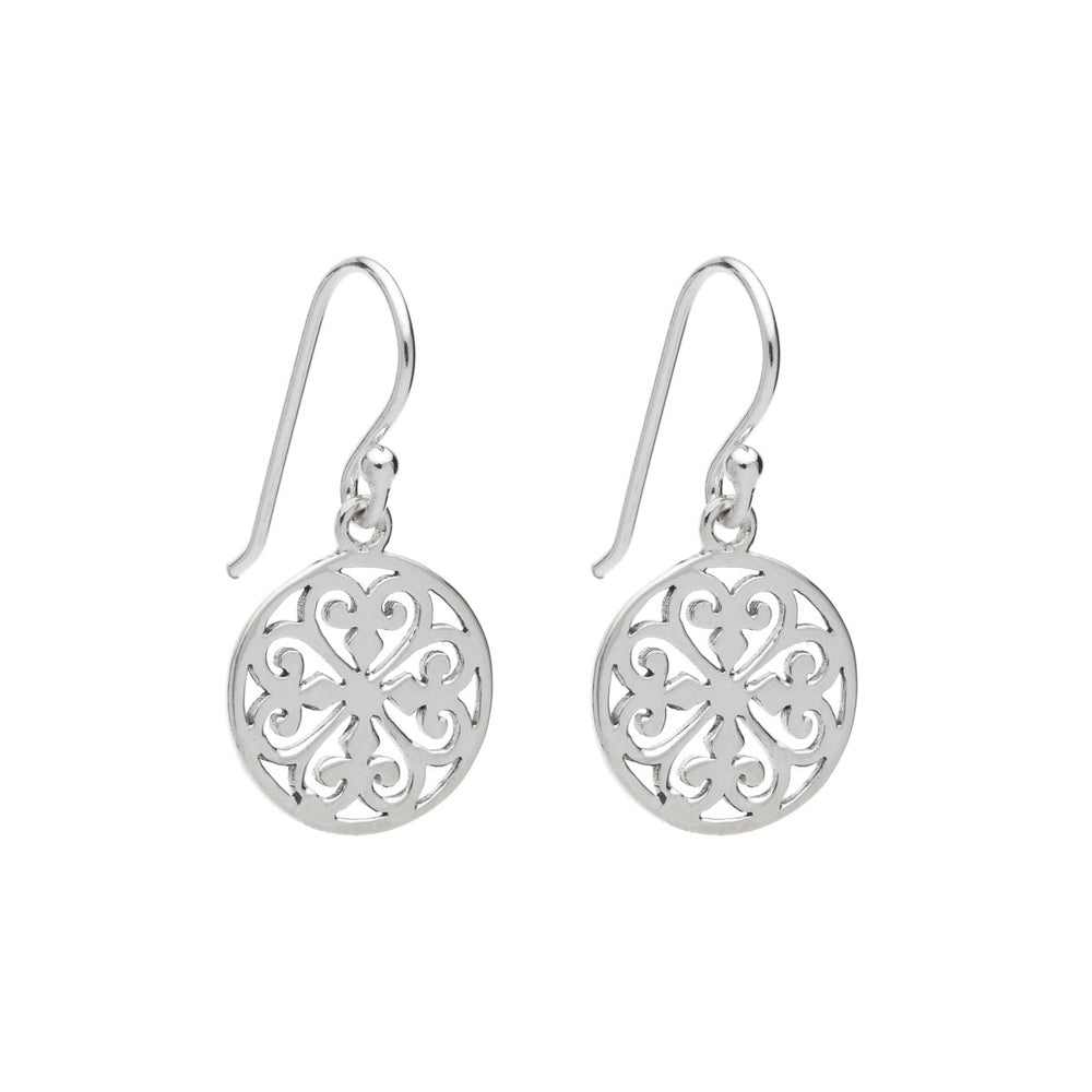 S Patterned Disc Earrings