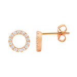 SS RG Plate Circle CZ Studs