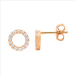 SS RG Plate Circle CZ Studs