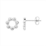 Sterling Silver Circle Stud Earrings
