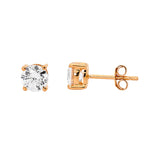 SS RG Plated CZ Stud Earrings