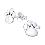 Silver Paw Print - Stud Earrings