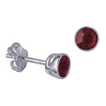 Silver 4mm Birthstone Earrings - January