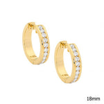 Ellani SS GP Cubic Zirconia 18mm Hoop Earrings