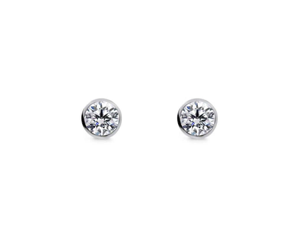 SS CZ Bezel Studs