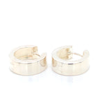 Silver Wide Round 10.6mm Huggie Earrings