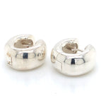 Silver Small Puff 8mm Huggie Earrings