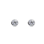 Ellani Silver Cubic Zirconia 5mm Stud Earrings