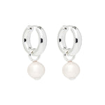 SS Huggie Earring W/Pearl Drop