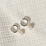 SS Huggie Earring W/Pearl Drop