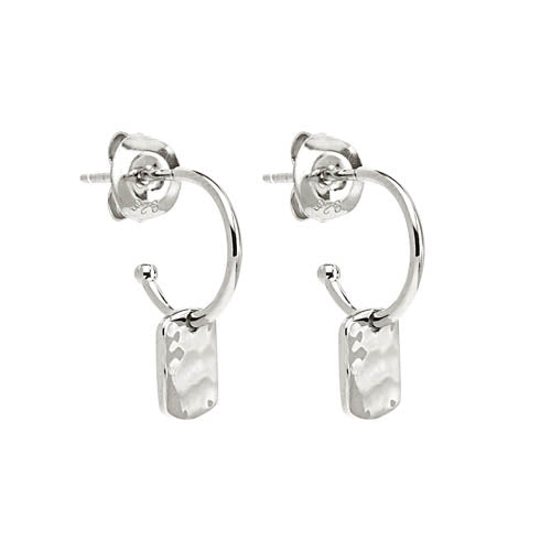 SS Tag Hoop Earrings