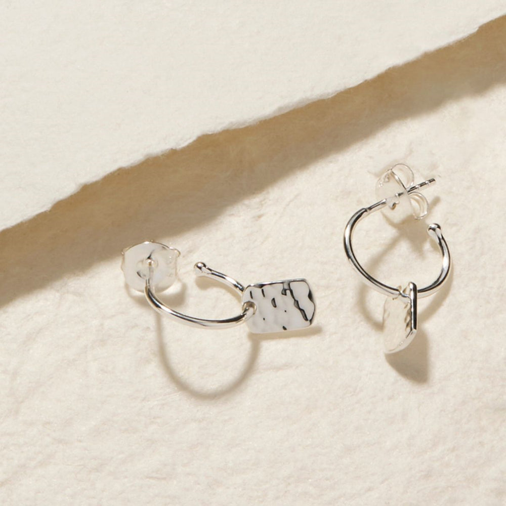 SS Tag Hoop Earrings