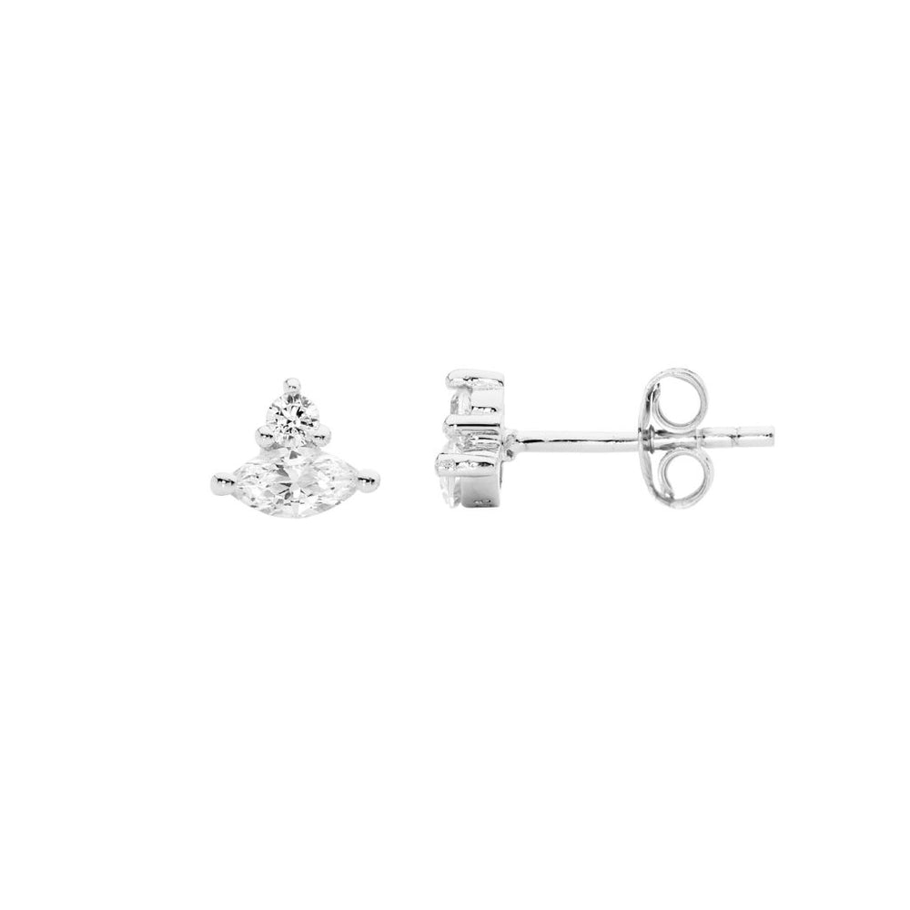 Ellani Silver Cubic Zirconia Stud Earrings