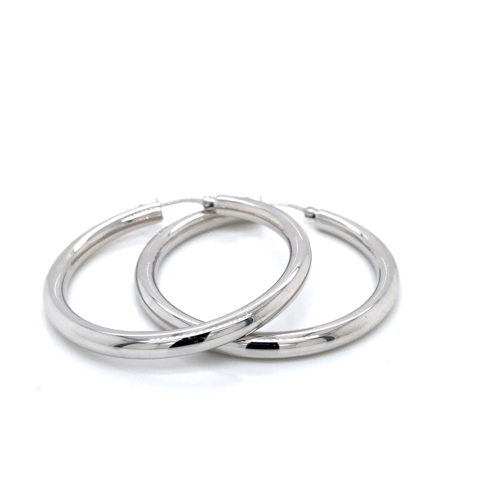 Silver Thin 45mm Hoop Earrings